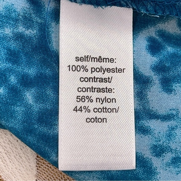 0X MAURICES BLUE WHITE LACE SEMI SHEER BLOUSE SHORT SLEEVE BOHO LIGHTWEIGHT - Picture 10 of 11